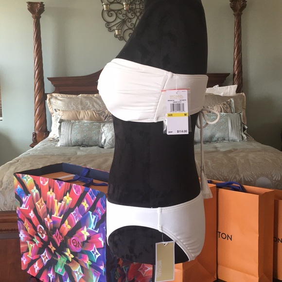 Michael Kors White Bandeau Bikini In XS, S & M - Picture 3 of 8